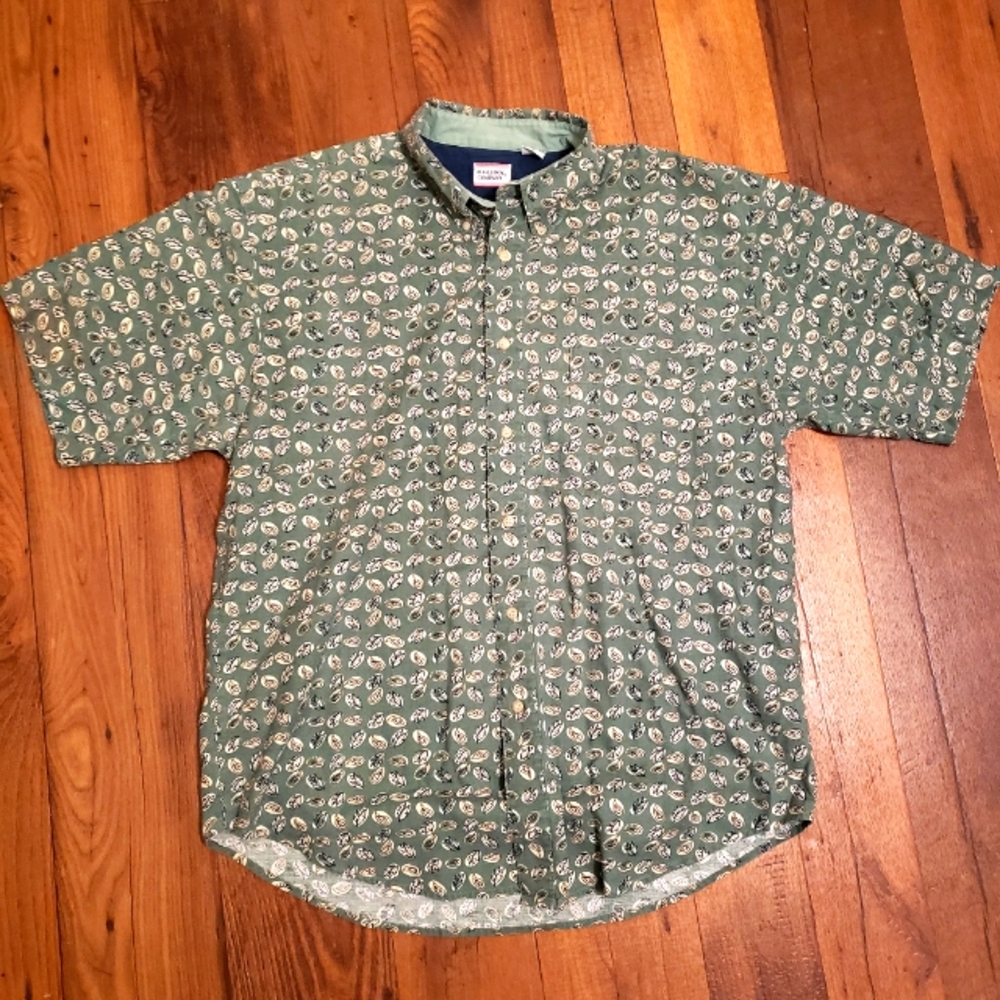 Vtg 90s Bugle Boy Aop Short Sleeve Shirt